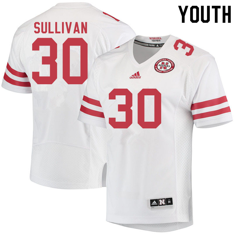 Youth #30 Eli Sullivan Nebraska Cornhuskers College Football Jerseys Sale-White